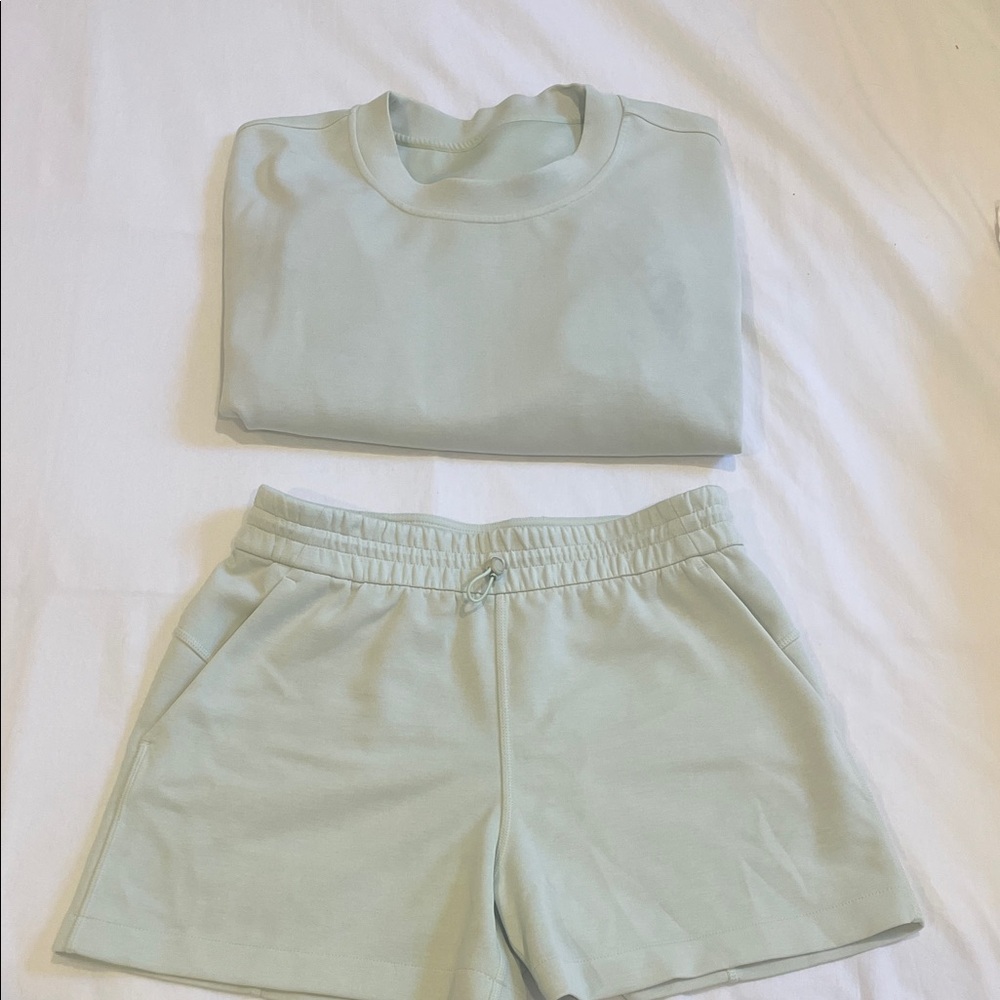 Lululemon Softstreme Crew Neck Sweatshirt and Short Set